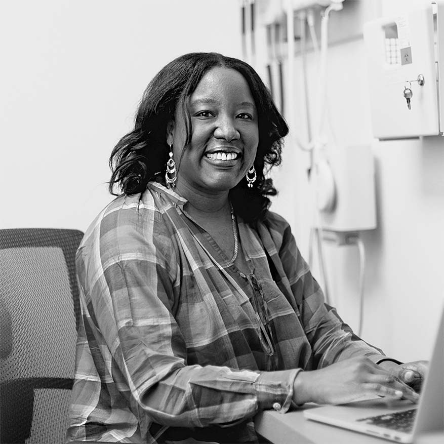 Black and white photograph of Dr. Suzette Brown