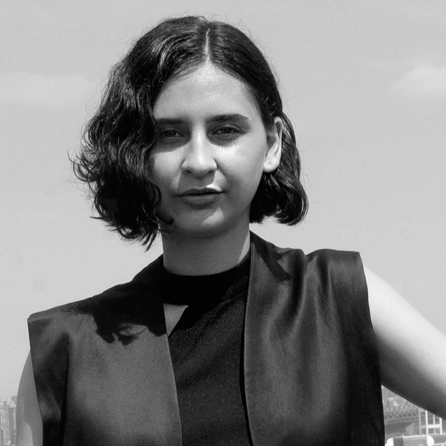 Black and white photograph of Deborah Navarro