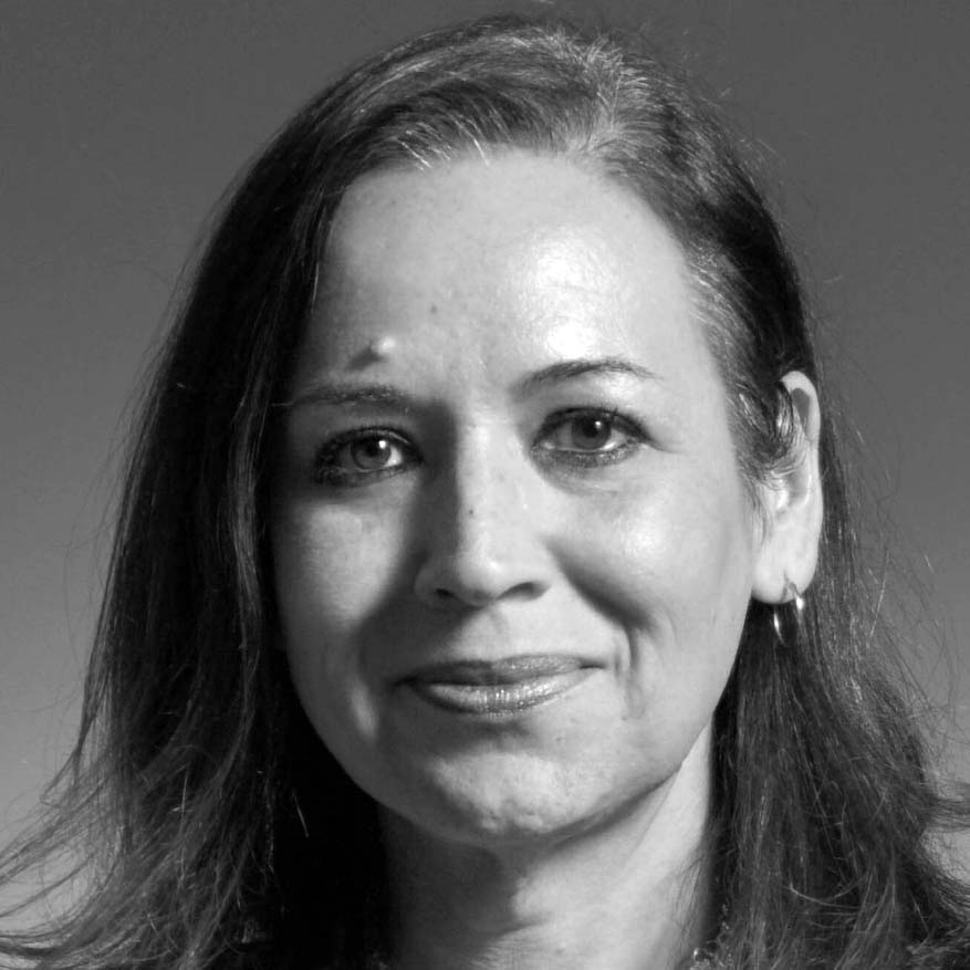 Black and white photograph of Rasmia Kirmani-Frye