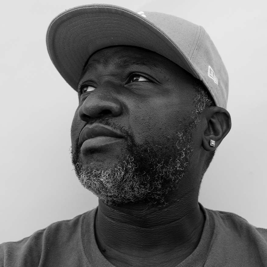 Black and white photograph of Troy Walcott, founder of People's Choice Internet