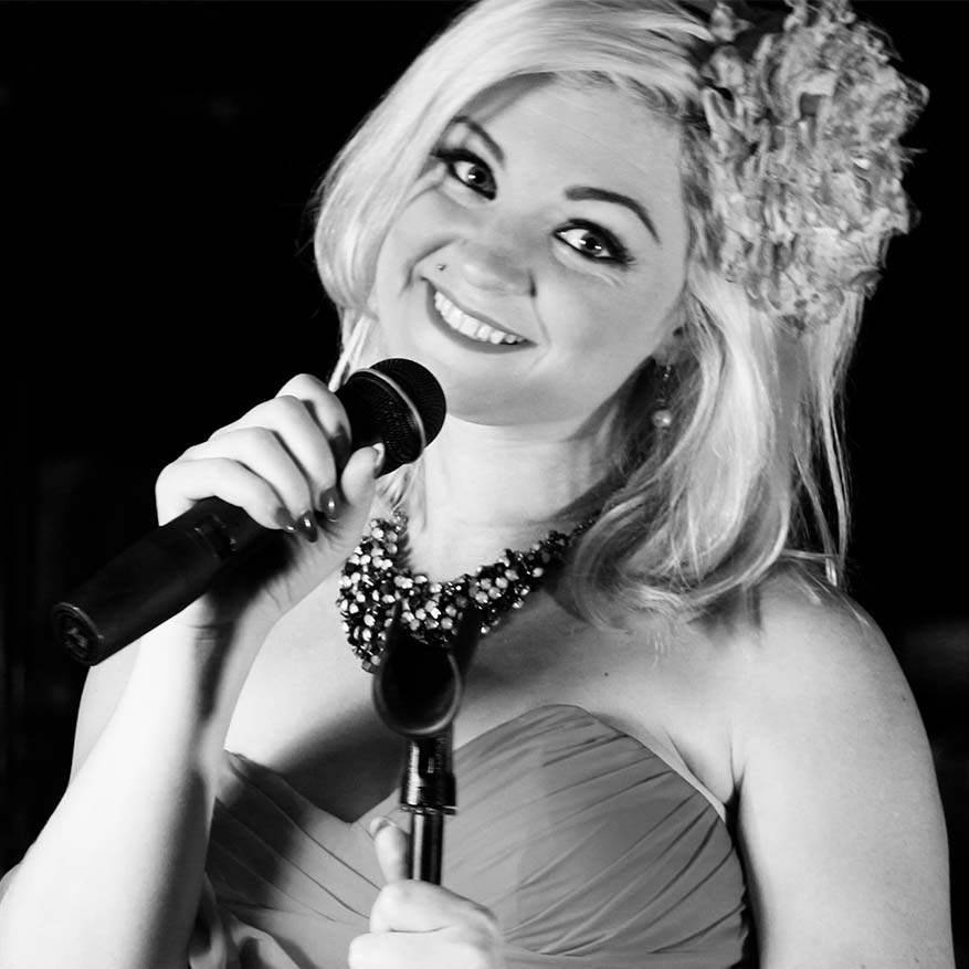 Black and white image of Christine DeMaria