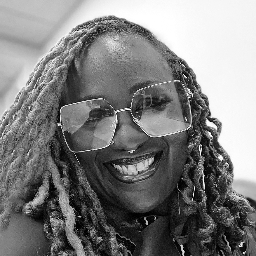 Black and white image of Porsha-Shaf'on Venable