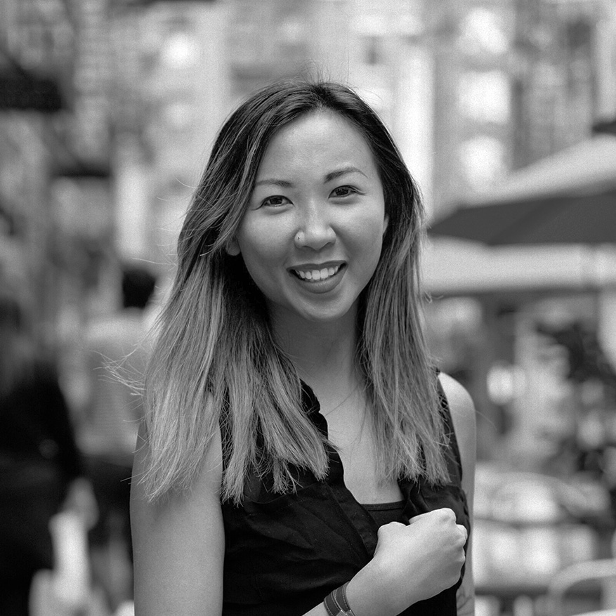 Black and white image of Victoria Lee