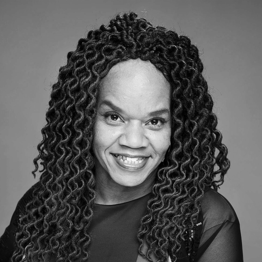 Black and white image of Yolanda Johnson Peterkin